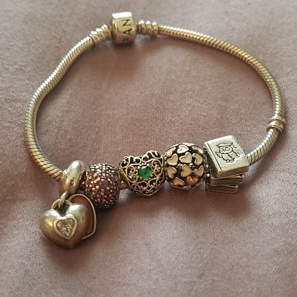 Pandora bracelet with charms